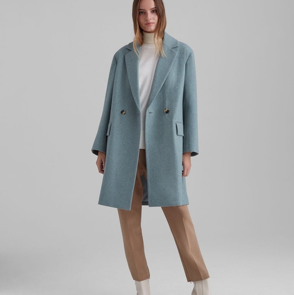 ⛔️SOLD⛔️🆕️NWT Club Monaco Double Breasted Wool Blend Coat in 'Green' - Picture 4 of 13